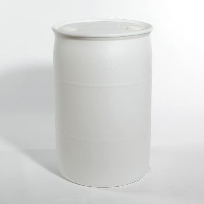 Picture of 55 Gallon White Plastic Tight Head Drum w/ 2" Buttress and 2" NPS Fittings, UN Rated