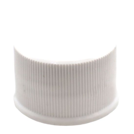 Picture of 24 mm, 24-410 White Ribbed PP Plastic Cap, PS22 Liner