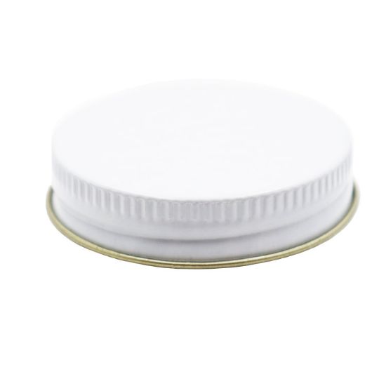 Picture of 48 mm, 48-400 White Metal Screw Cap, w/ Pulp/Kraft Liner