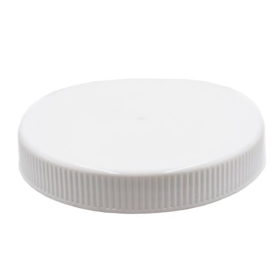 Picture of 70 mm, 70-400 White Ribbed, Matte Top, PP Plastic Cap ,w/ Foil Seal Liner for HDPE