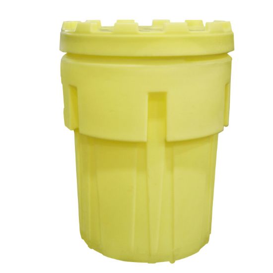 Picture of 95 Gallon Yellow HDPE Plastic Screw Top Salvage Drum w/Cover w/ Gasket, UN Rated