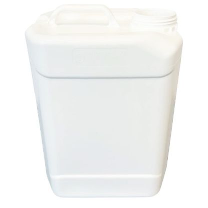 Picture of 10 Liter White HDPE Square Tight Head Pail, 70 mm Screw Cap, Tamper Evident, 6 TPI, Dust Cap, UN Rated