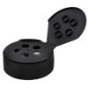 Picture of 48mm Black PP Plastic Spice Cap, 5.3" Orifice, Heat Seal Liner w/ "Sealed for Freshness"