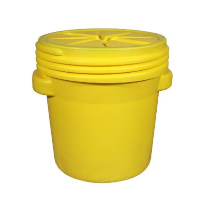 Picture of 20 Gallon Plastic HDPE Yellow Screw Top Overpack Open Head Drum w/ Screw Top Cover, UN Rated