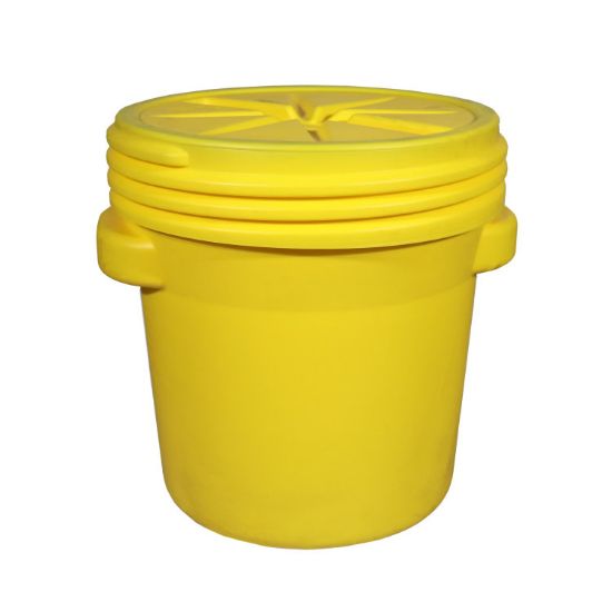 Picture of 20 Gallon Plastic HDPE Yellow Screw Top Overpack Open Head Drum w/ Screw Top Cover, UN Rated