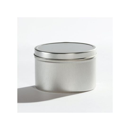 Picture of 1 lb Ink Metal Tin Can, Unlined, Seamless, 3.75"x2.5" w/ Lid