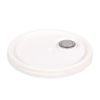 Picture of 12" White HDPE Plastic Tamper Evident Pail Cover w/ Rieke Fitting