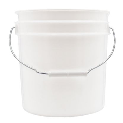 Picture of 2 Gallon White HDPE Plastic Open Head Pail, with Metal Handle & Plastic Grip, 70 Mil