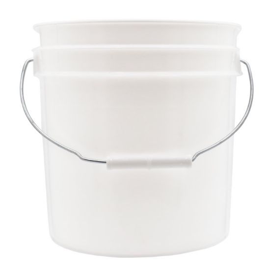 Picture of 2 Gallon White HDPE Plastic Open Head Pail, with Metal Handle & Plastic Grip, 70 Mil