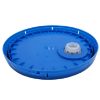 Picture of 3.5-6 Chevron Blue HDPE Plastic Pail Cover, Tear Tab, Rieke Fitting