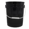 Picture of 5 Gallon Black Regrind HDPE Plastic Open Head Pail, w/ Plastic Handle, w/ CWL