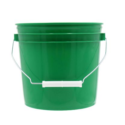 Picture of 1 Gallon HDPE Plastic Open Head Pail, w/ Metal Bail, White Plastic Grip