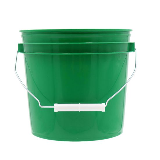 Picture of 1 Gallon HDPE Plastic Open Head Pail, w/ Metal Bail, White Plastic Grip