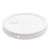 Picture of 3.5-6 Gallon White HDPE Plastic Pail Cover, Tear Tab, Plastic Spout, EPDM Gasket