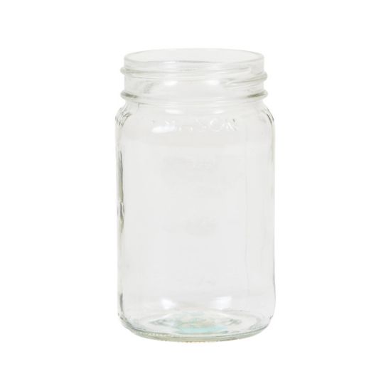 Picture of 16 oz Flint Glass Mason Jar w/ Embossed Graduations, 70-450, 12x1