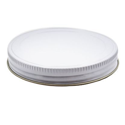 Picture of 100 mm 100-400 White Metal Cap, w/ Pulp & Kraftseal Liner