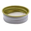 Picture of 28 mm 28-400 White/Gold Metal Cap w/ Pulp and Poly Liner