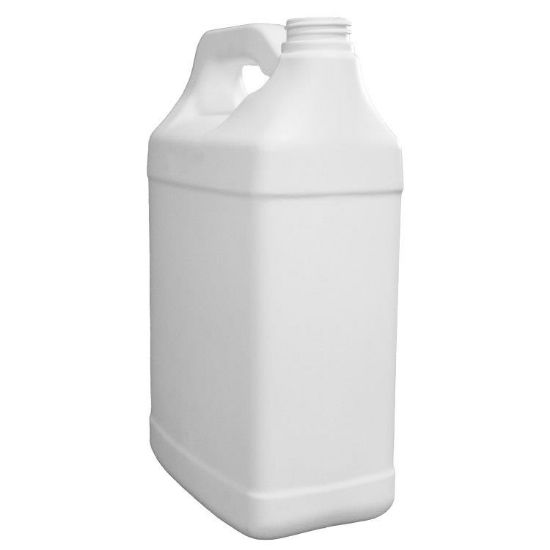 Picture of 128 oz White HDPE Plastic F-Style, Fluorinated Level 3, 38-400 Neck Finish, 165 Gram