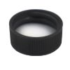 Picture of 24 mm, 24-400 Black PP Plastic Matte Top, Ribbed Side Cap w/ F217 & PS22 Plain Liner