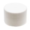 Picture of 24 mm, 24-410 White PP Plastic Matte Top, Ribbed Sides Unlined Cap