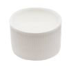 Picture of 24 mm, 24-410 White PP Plastic Matte Top, Ribbed Sides Unlined Cap