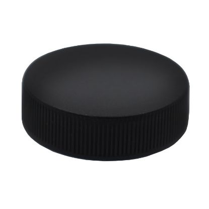 Picture of 38 mm, 38-400 Black PP Plastic Matte Top, Ribbed Side Cap w/ F217 Liner