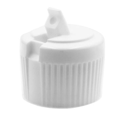 Picture of 28 mm, 28-410 White HDPE Plastic Spouted Closure Valve, 3 mm Orifice Unlined Cap