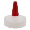 Picture of 38 mm 38-4000 Natural LDPE Plastic Yorker Spout Cap, w/ Red Sealer Long Tip Cap