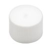 Picture of 24 mm, 24-410 White PP Plastic Matte Top, Ribbed Sides, .020 Pulp Liner Plain