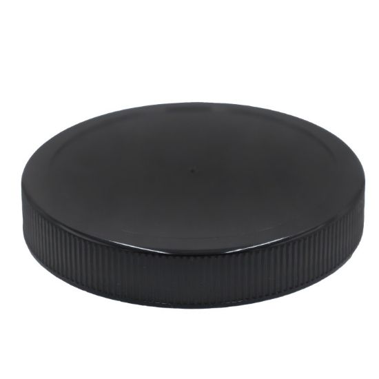 Picture of 89 mm, 89-400 Black PP Plastic Cap w/ SureSeal Liner