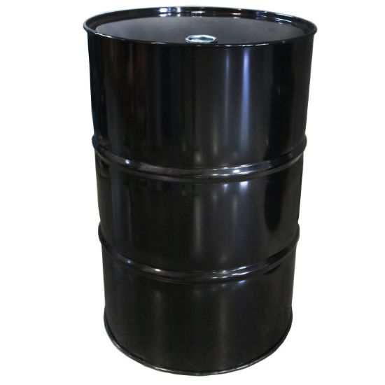 Picture of 55 Gallon Black Steel Tight Head Drum, Rust Inhibited, 2" & 3/4" Rieke Fitting, Poly-Irradiated Gasket, UN Rated,