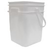 Picture of 4 GALLON WHITE HDPE SQUARE PAIL W/ HANDLE, CHILD WARNING LABEL