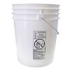 Picture of 5 Gallon White HDPE 25% PCR Plastic Open Head Pail, w/ Metal Handle and Plastic Grip