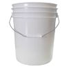 Picture of 5 Gallon White HDPE 25% PCR Plastic Open Head Pail, w/ Metal Handle and Plastic Grip