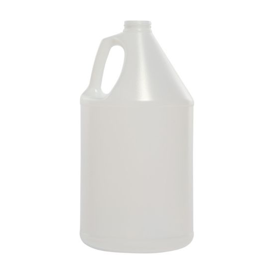 Picture of 128 oz (1-Gallon) Natural HDPE 25% PCR Plastic Industrial Round, 38-400, 4x1, 120 Gram, Kraft Reshipper Box