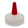 Picture of 28 mm 28-400 Natural PP Plastic Yorker Cap, No Orifice, w/ Long Red Tip