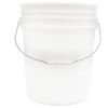 Picture of 5 Gallon White HDPE Plastic Open Head Pail, 90 mil, Metal Bail w/ White Grip