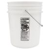 Picture of 5 Gallon White HDPE Plastic Open Head Pail, w/ Black CWL, Metal Handle, UN Rated