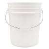 Picture of 5 Gallon White HDPE Plastic Open Head Pail, w/ Black CWL, Metal Handle, UN Rated