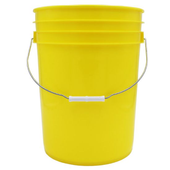 Picture of 5 Gallon Yellow HDPE Plastic Open Head Pail, w/ Metal Bail