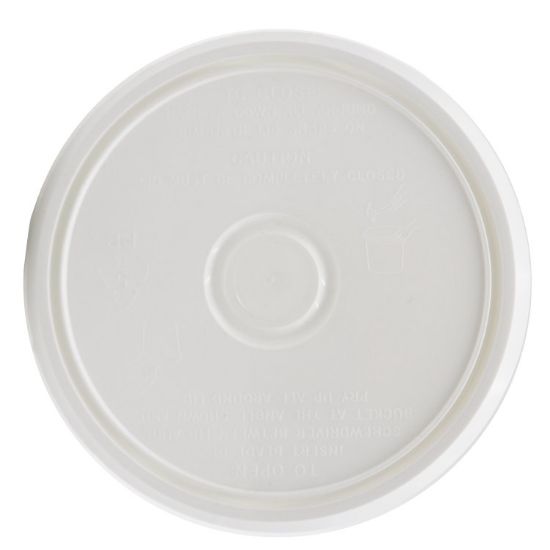 Picture of 1 Gallon White HDPE Plastic Round Lid, Tamper Evident Tear Tab