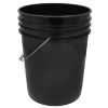 Picture of 20 Liter Black HDPE Plastic Open Head Pail w/ Metal Handle