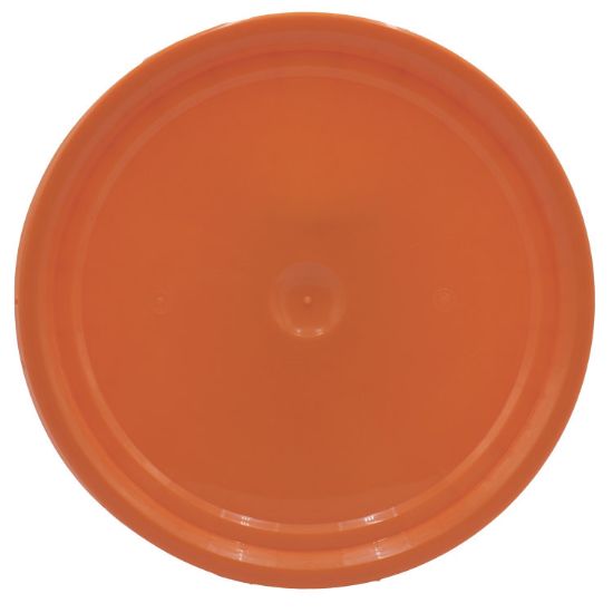 Picture of 3.5-6 Gallon Orange HDPE Plastic Pail Cover, Tear Tab, EPDM Gasket