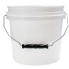 Picture of 1-Gallon Ivory White HDPE Plastic Open Head Pail, w/ Metal Bail, Black Grip