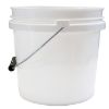 Picture of 1-Gallon Ivory White HDPE Plastic Open Head Pail, w/ Metal Bail, Black Grip