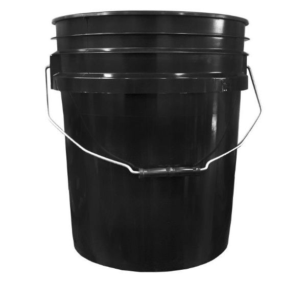 Picture of 5-Gallon Black HDPE Plastic Open Head Pail w/ CWL