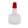 Picture of 20 mm 20-410 Natural LDPE Plastic Yorker Cap w/ .030" Orifice w/ Red Tip