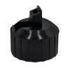 Picture of 28 mm, 28-400 Black PP Plastic Turret Cap, Heat Seal for HDPE, 3 x 6 Orifice