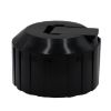 Picture of 28 mm, 28-400 Black PP Plastic Turret Cap, Heat Seal for HDPE, 3 x 6 Orifice