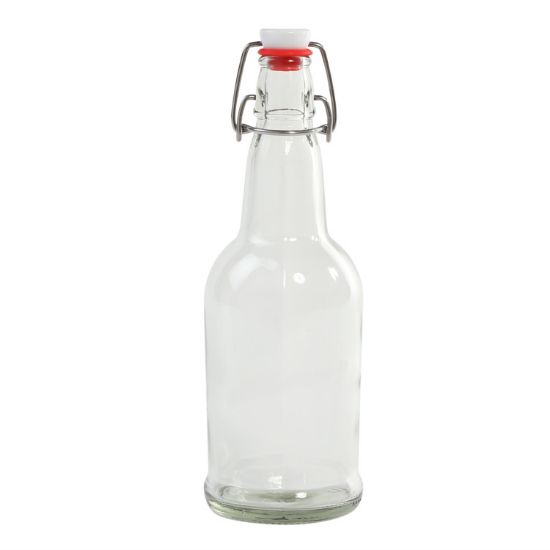 Picture of 500 ml (16 oz.) Flint Glass Grolsch Beer Bottle w/ Swing-Top, 26-611, 12x1